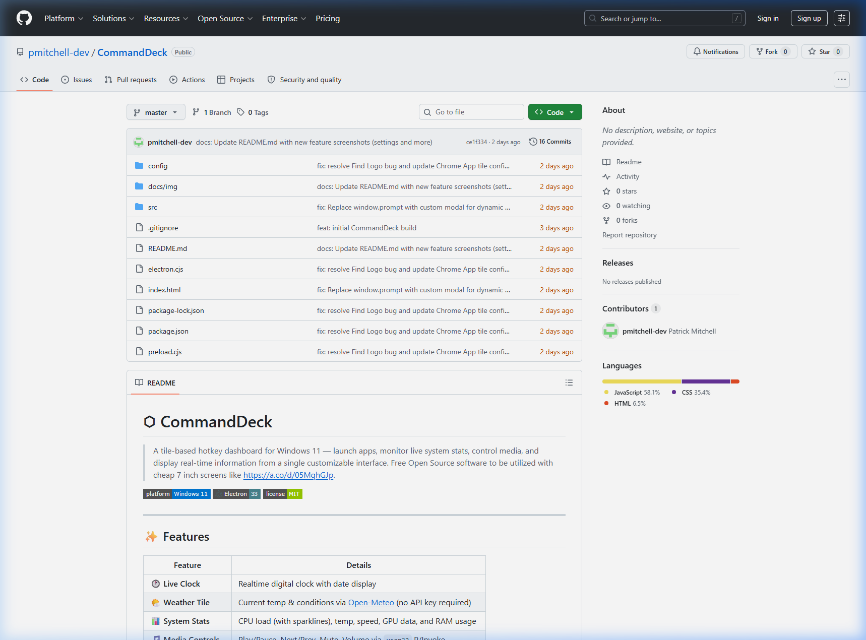 CommandDeck Dashboard