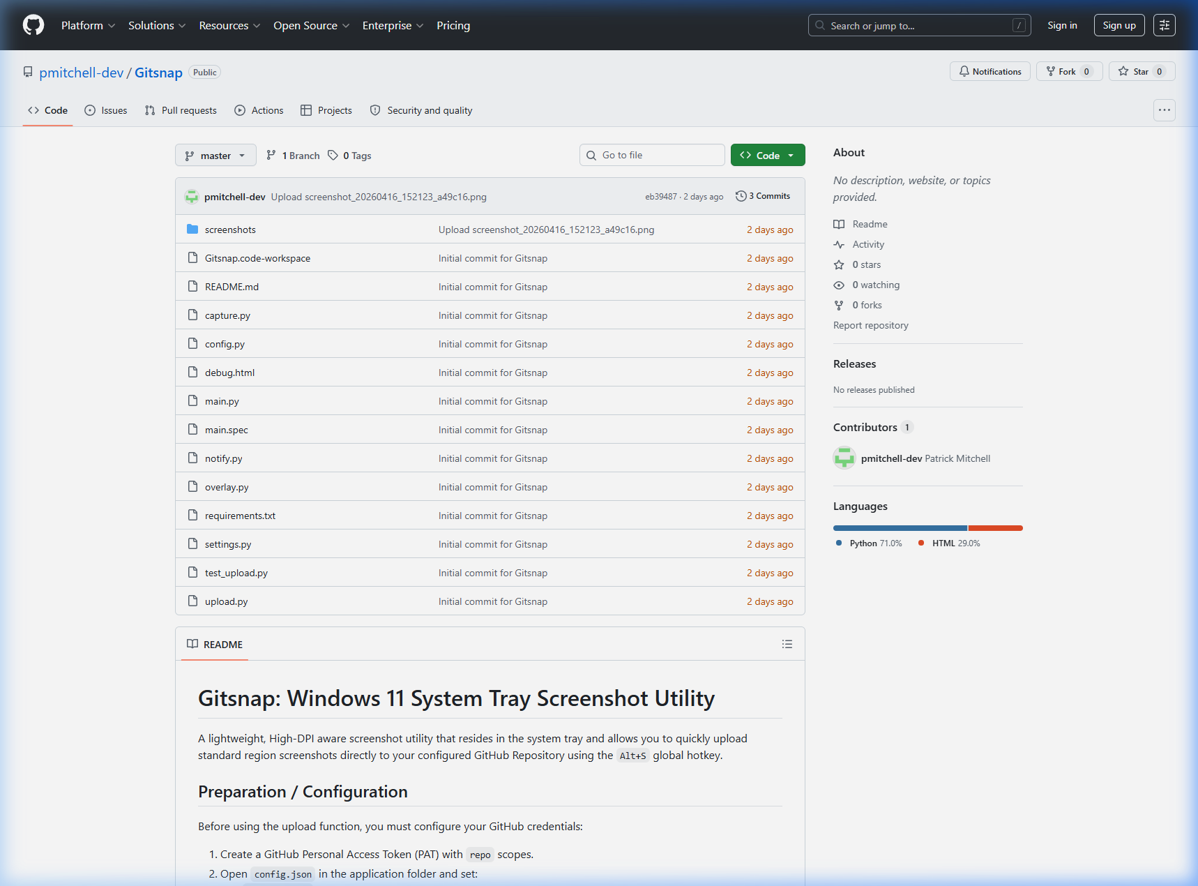 Gitsnap Repository Overview
